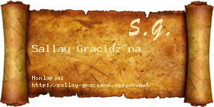Sallay Graciána névjegykártya